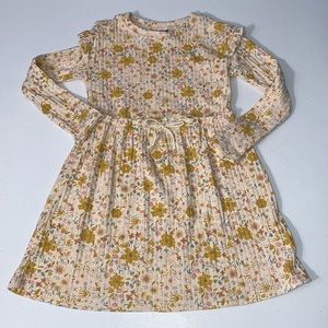Art Class Girl’s Floral Ribbed Long Sleeve Knit Dress Size 5t